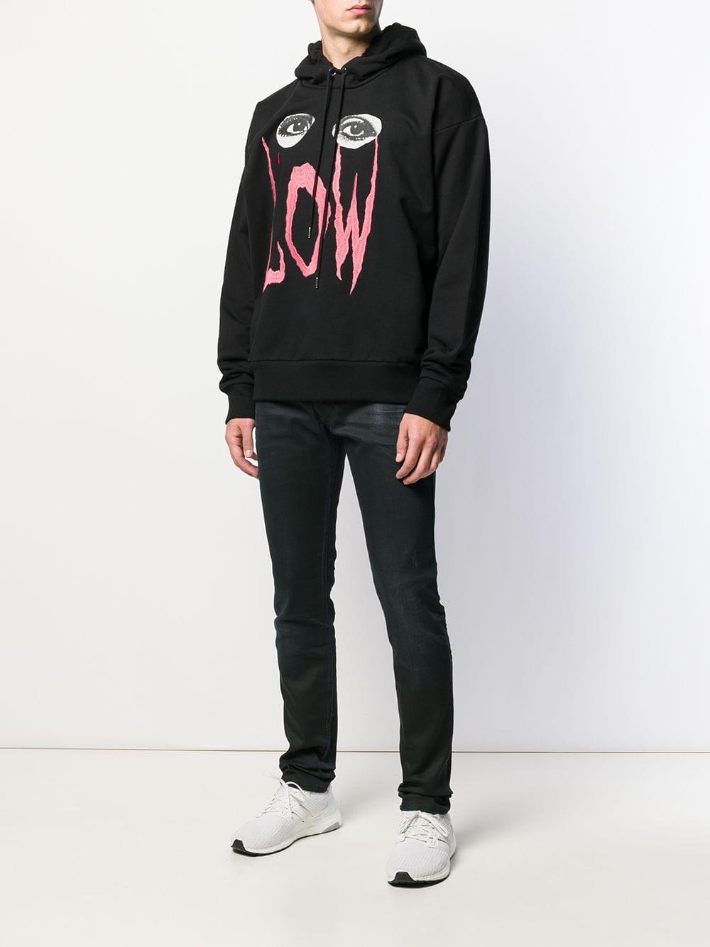DIESEL Eyes Low Graphic Hoodie in Black for Men | Lyst