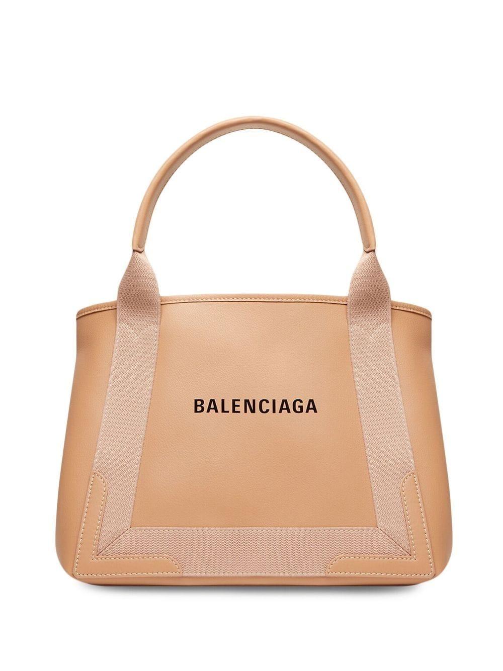 Balenciaga Cabas Leather Tote Bag in Natural | Lyst
