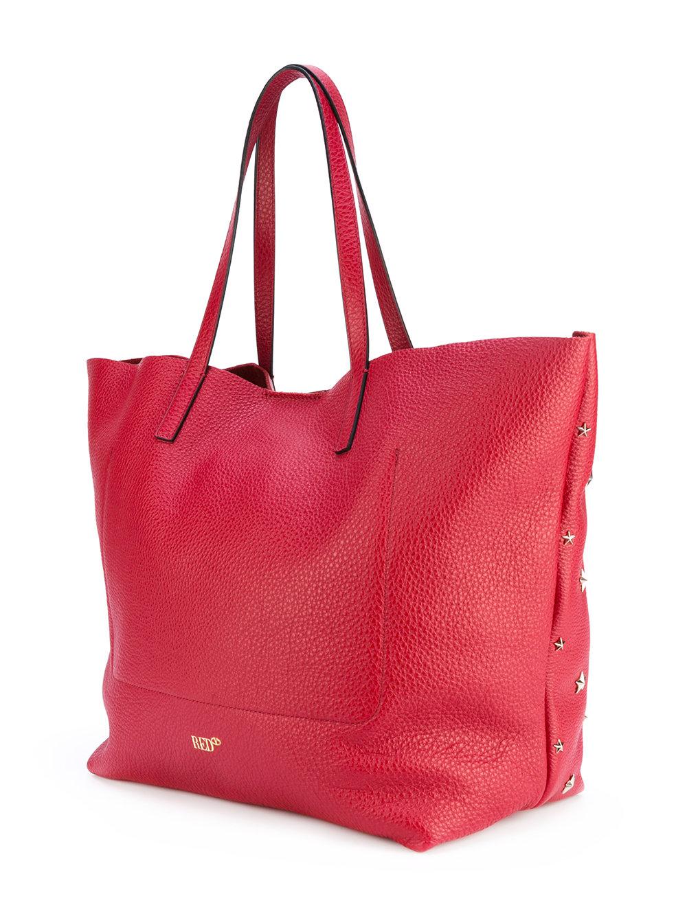 RED Valentino Leather Star Studded Shopping Bag in Red Lyst