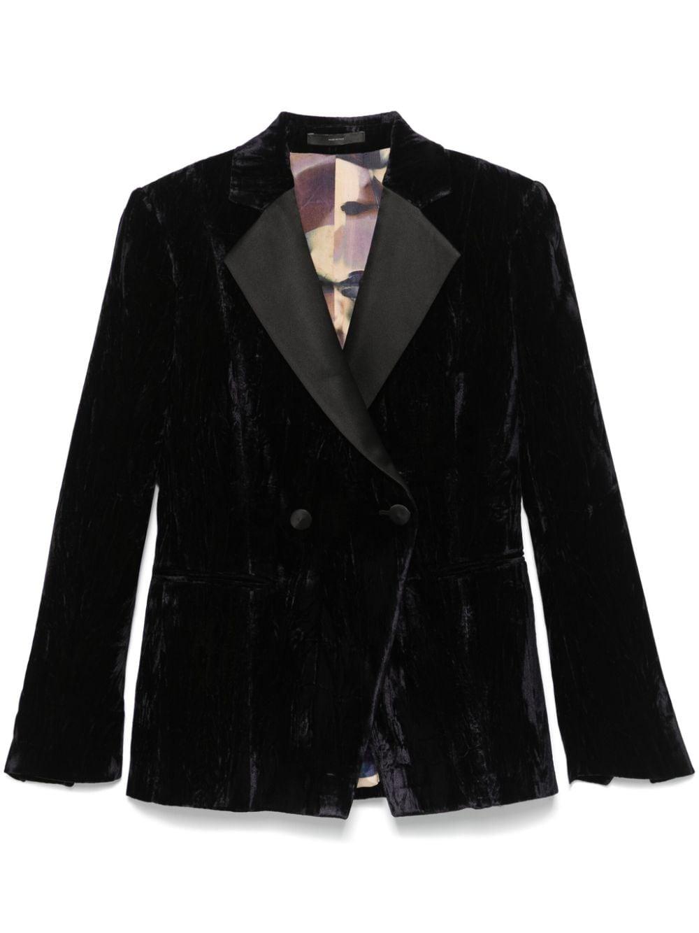 Paul Smith Crushed Velvet Blazer in Black Lyst UK