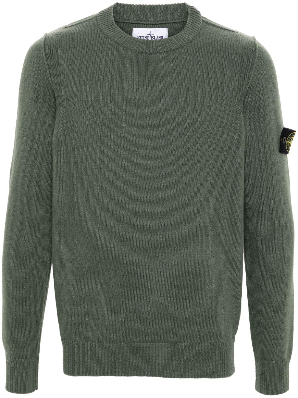 Stone Island メンズ グリーン コンパスバッジ セーター Stone Island メンズ グリーン コンパスバッジ セーター