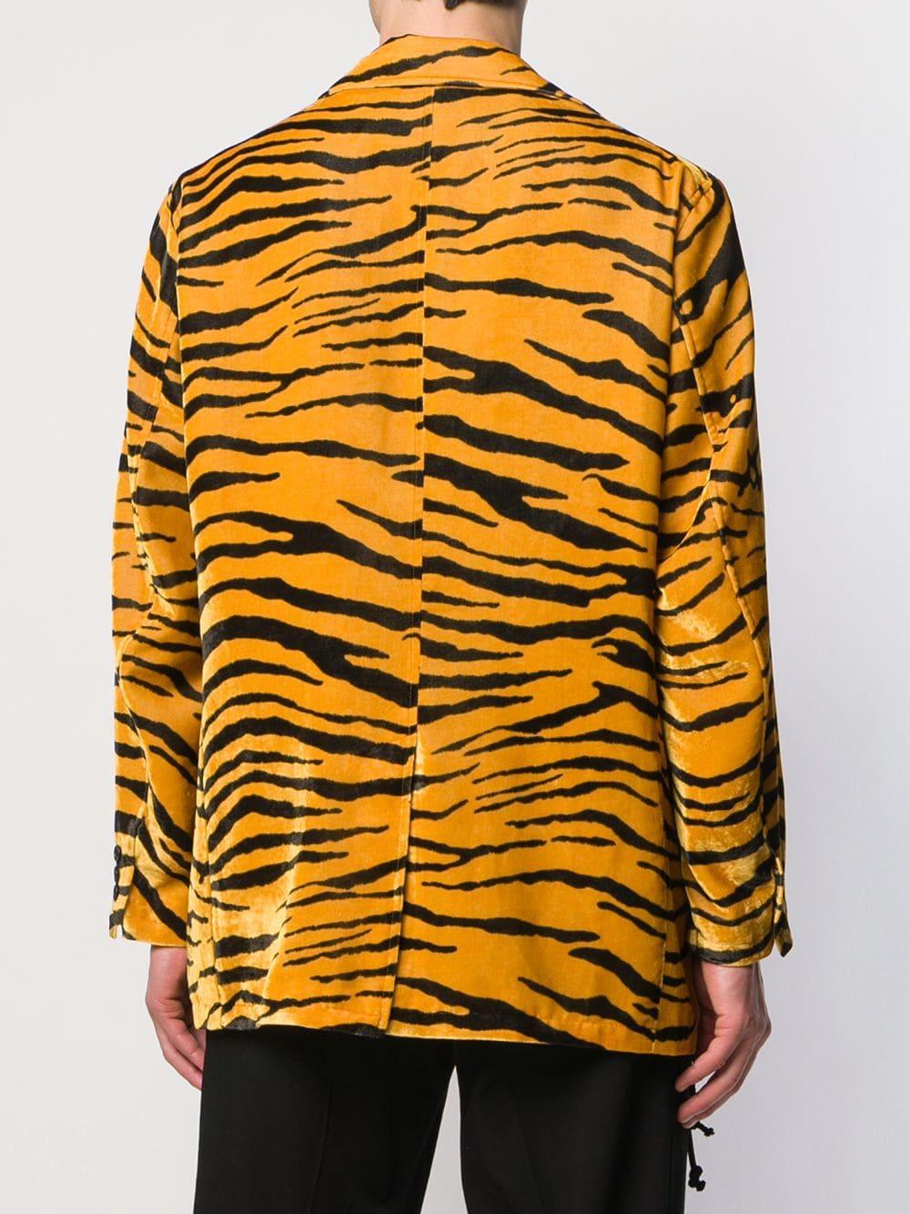 Needles Tiger Print Velvet Blazer in Yellow for Men - Lyst