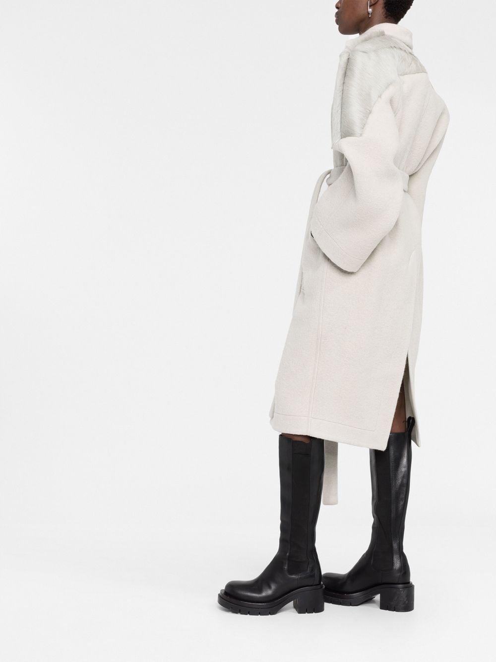 Rick Owens Cappotto Girdered dagger Robe Pearl in White | Lyst