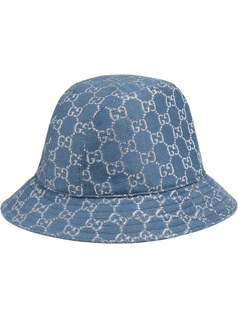Gucci GG Lamé Bucket Hat in Blue | Lyst