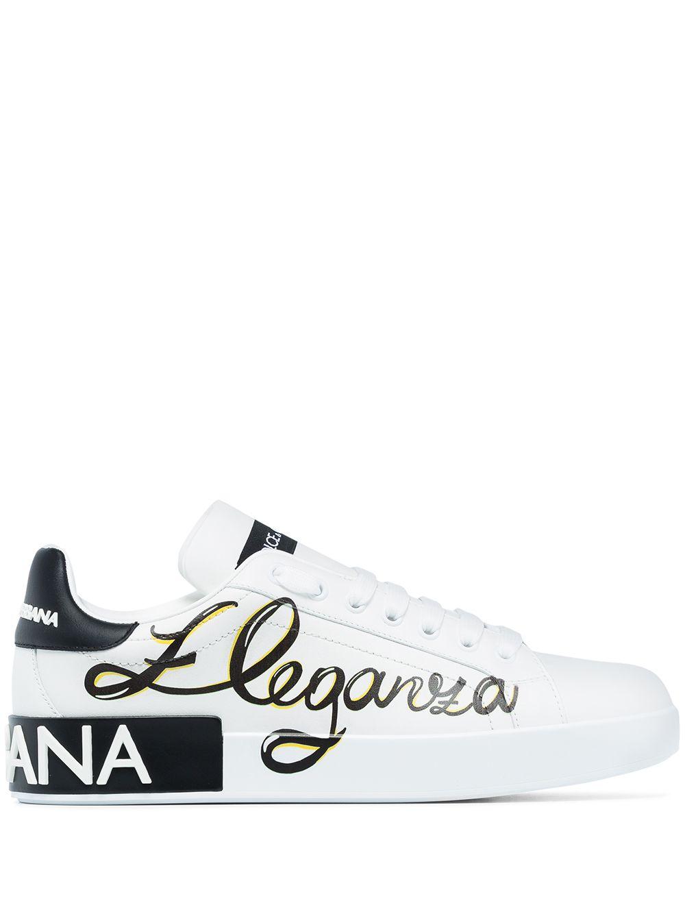 Dolce & Gabbana Rubber White Portofino Eleganza Sneakers | Lyst