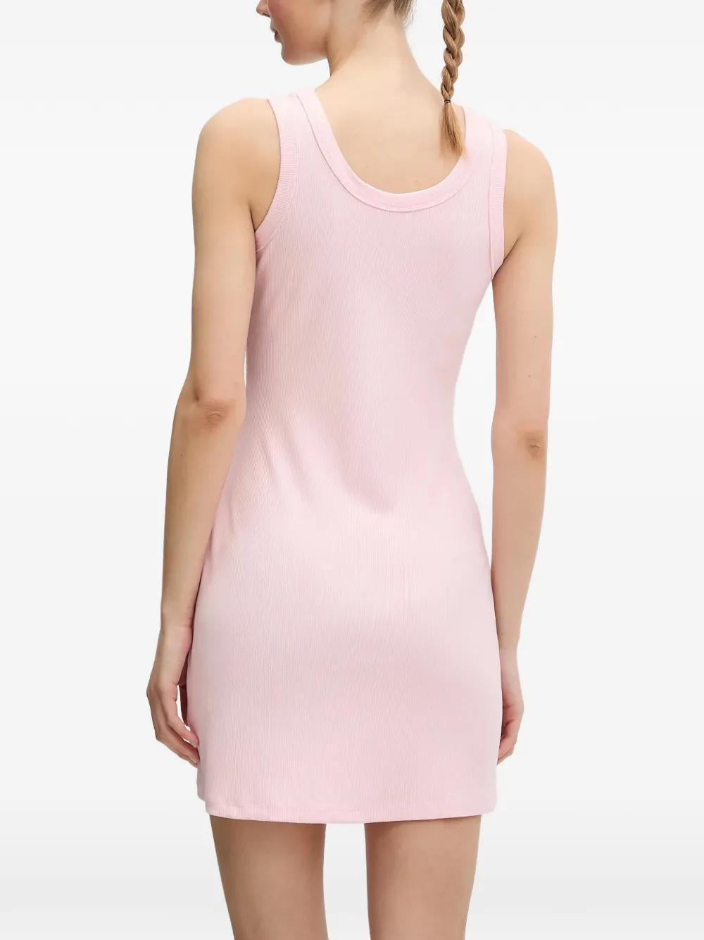 Mini Abito Costine GUESS Biondo Vaniglia – Adherente In Cotone Ed Elastan Con Logo, Taglia M - 5