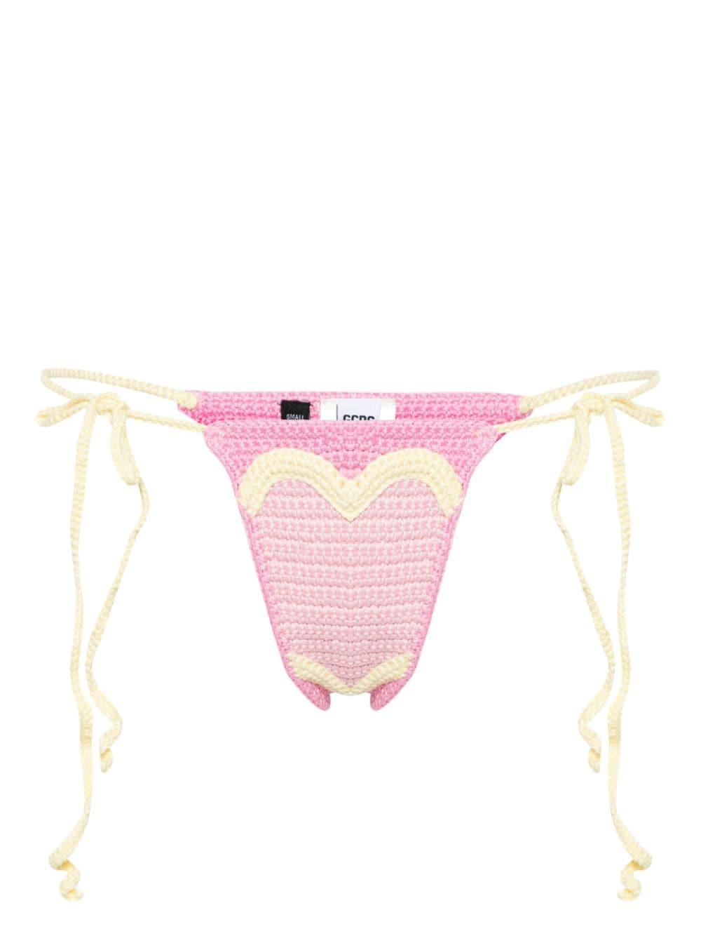 Gcds Bikini Briefs With Crochet Hearts in Pink Lyst