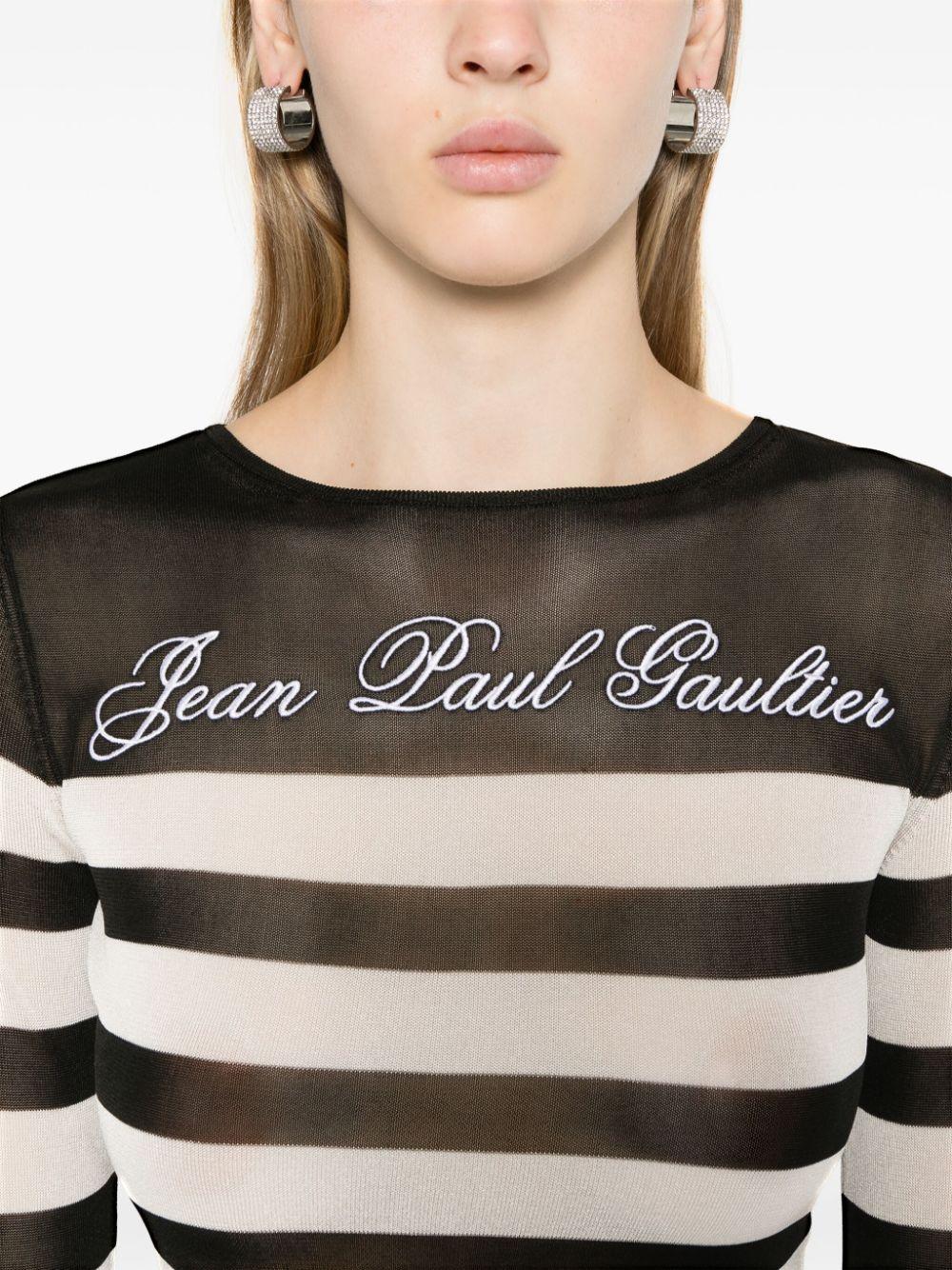 Jean Paul Gaultier レディース ブラック ストライプ プルオーバー  