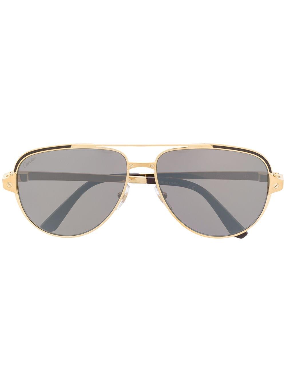 Cartier Aviator Shaped Sunglasses in Gold (Metallic) for Men Lyst