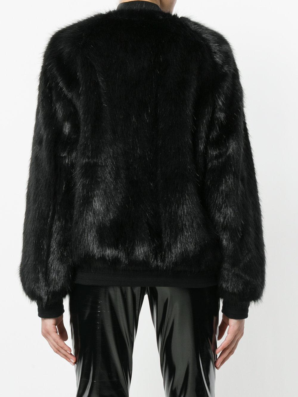 adidas black fur jacket