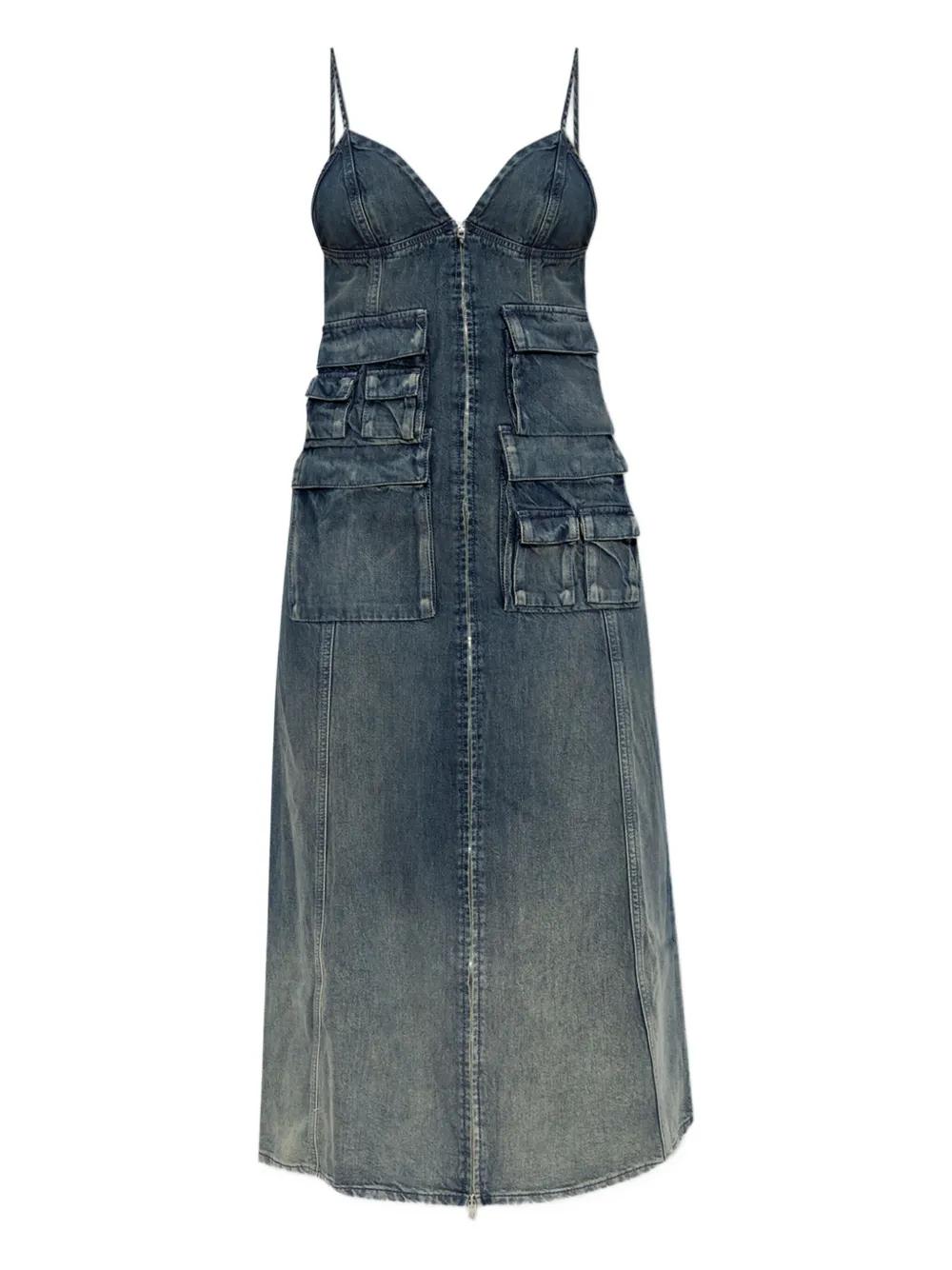 可愛い☆【DIESEL】DE-LU-S zip-up denim maxi dress 関/送込み Diesel DE-LU-S | REVERSIBLE