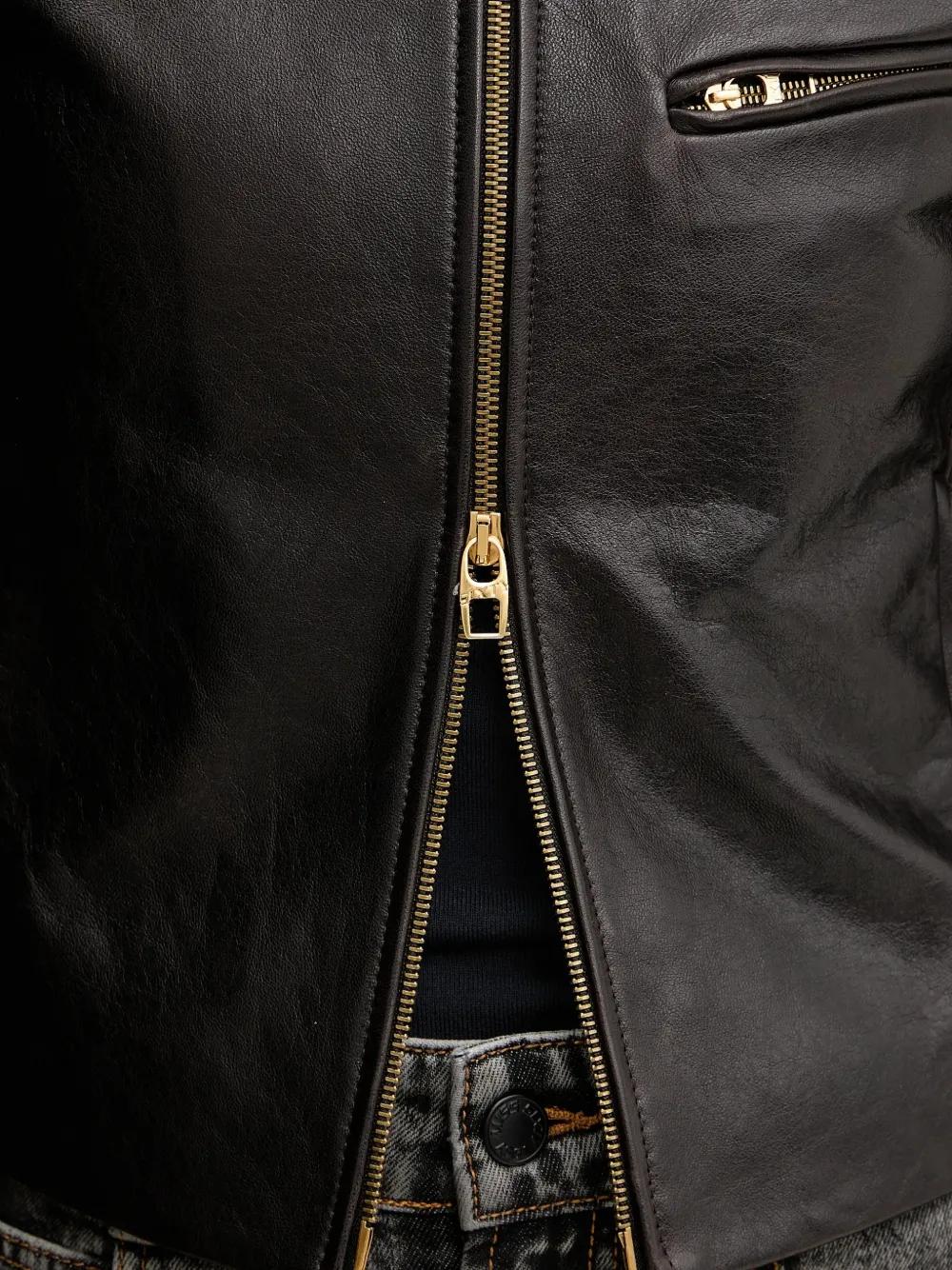 Miss Sixty Zipped Leather Jacket in Black | Lyst