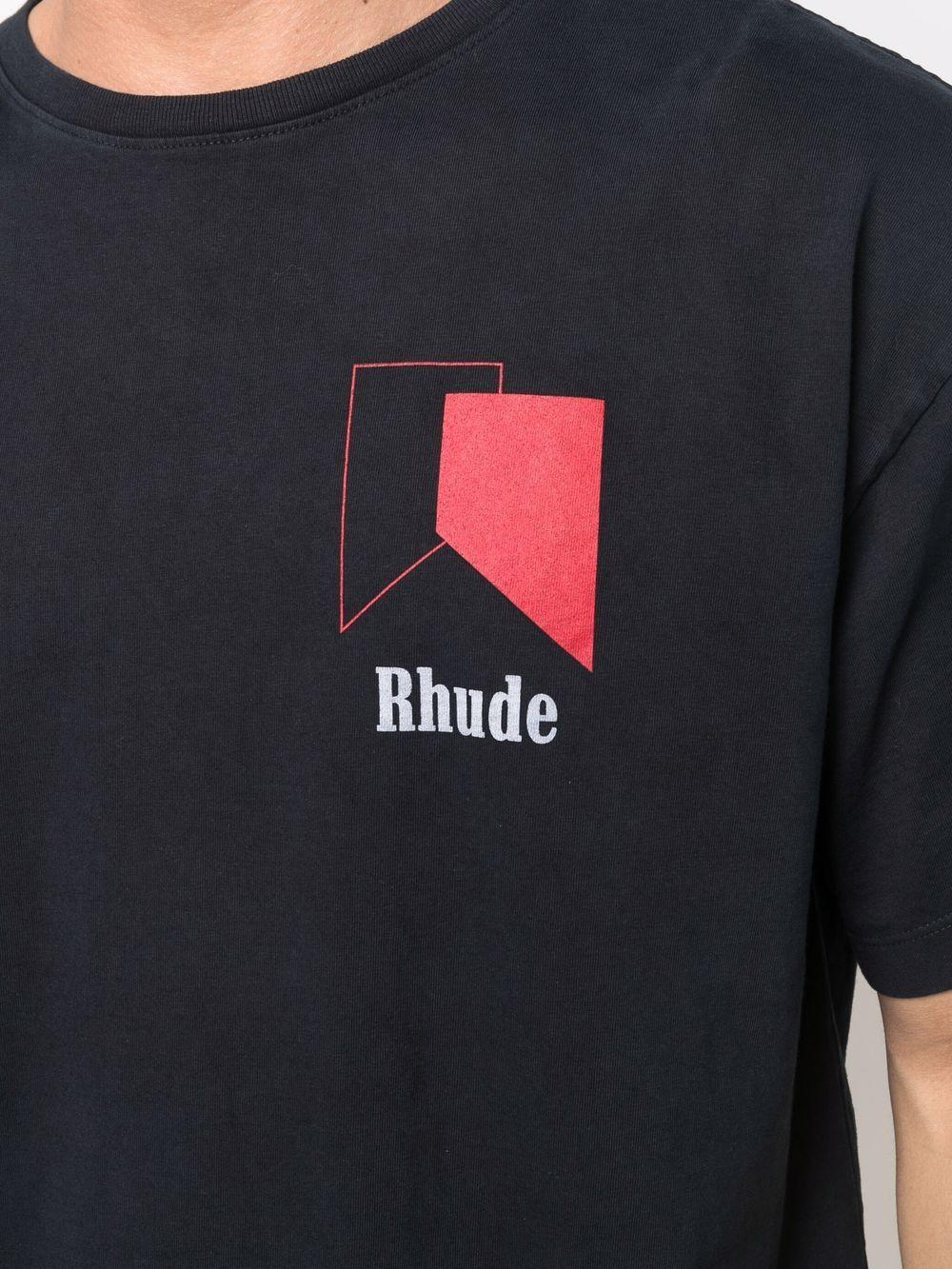 Rhude Cotton Track Logo T-shirt in 