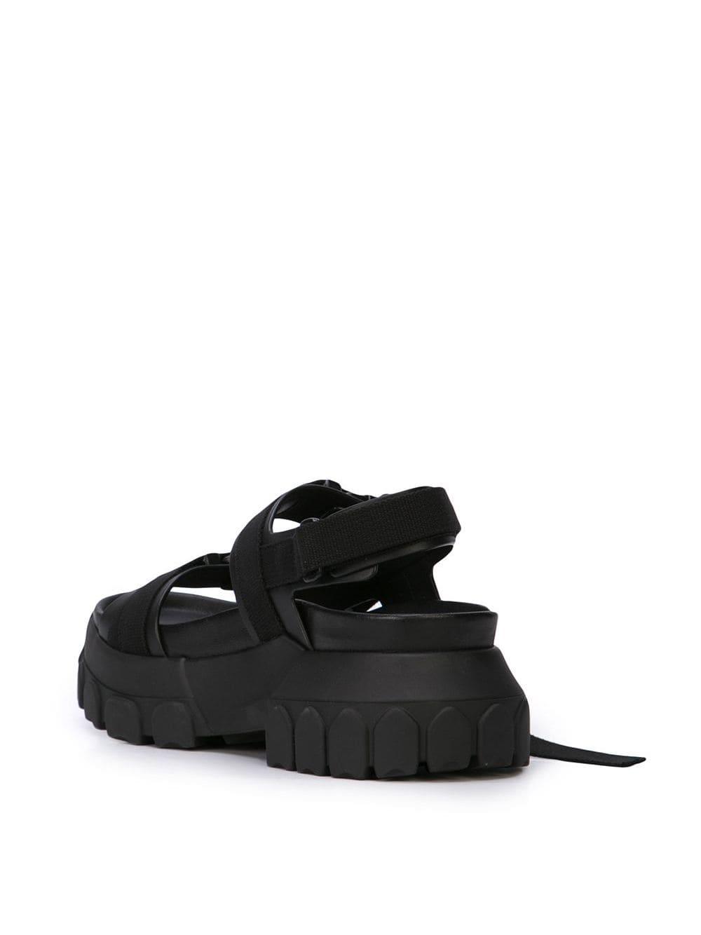 Rick Owens Leather Babel Tractor Sandals in Black - Lyst