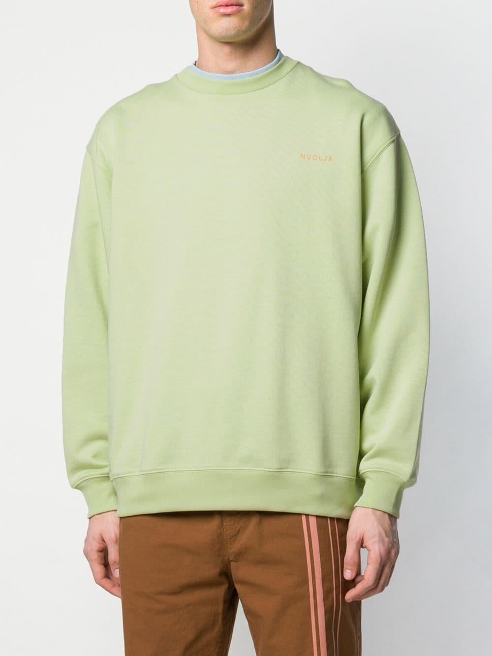 Acne Studios Cotton Printed Crew Neck Sweatshirt in Green for Men - Lyst