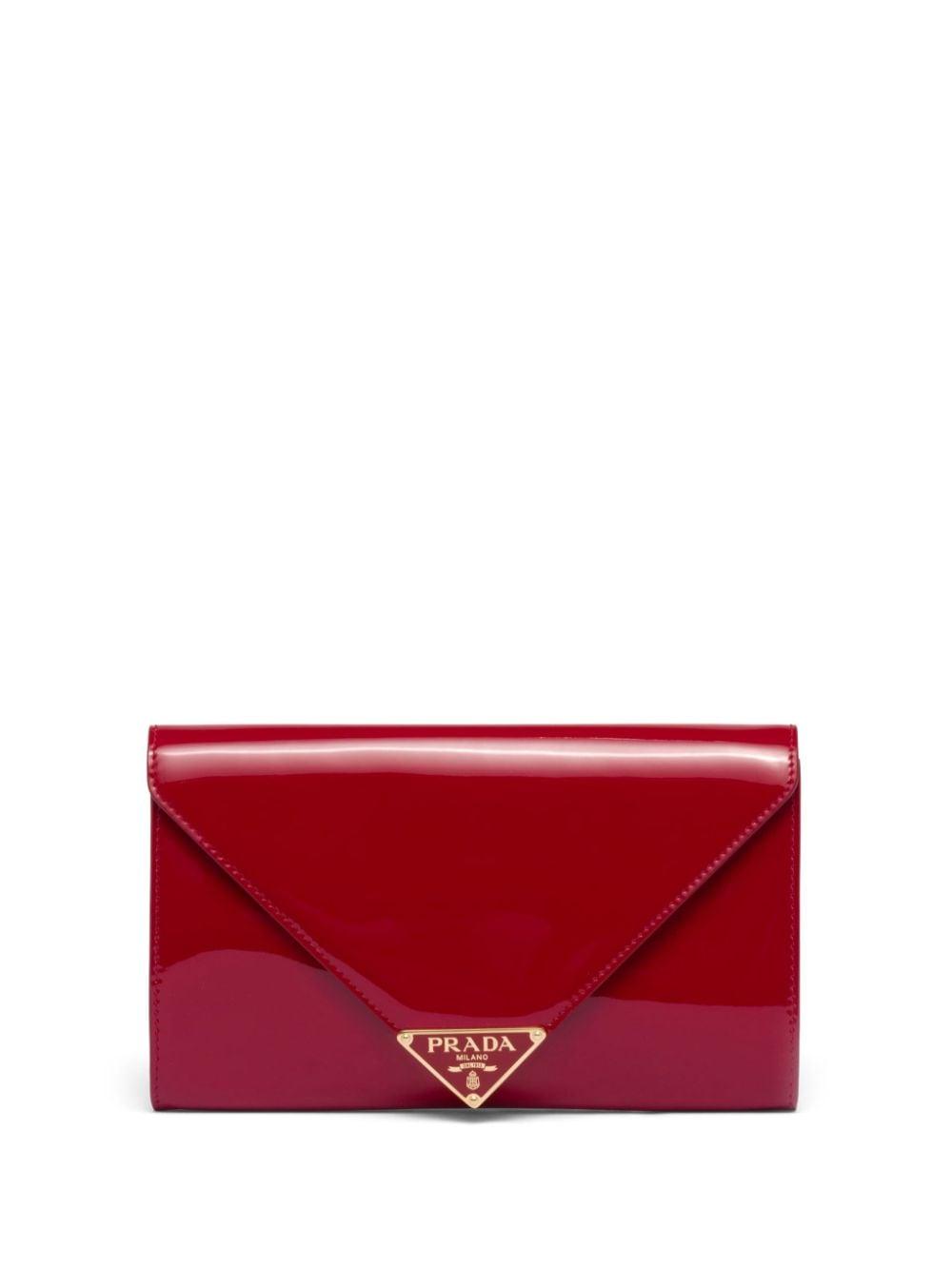 Prada red hotsell clutch