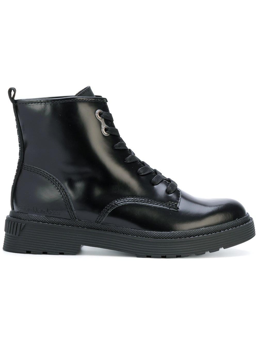 calvin klein sheffield lace up boots in black