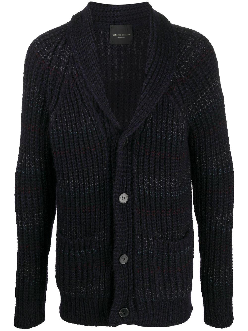 Roberto Collina Wool Striped Chunky Knitted Cardigan in Blue for Men - Lyst