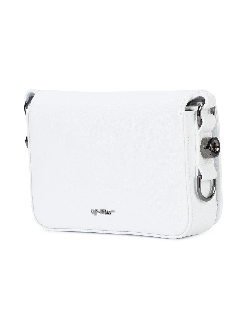 Off-White c/o Virgil Abloh Leather Striped Crossbody Bag in White - Lyst