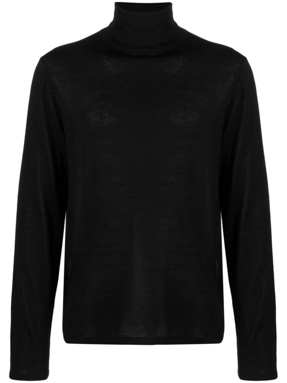 Black fine hotsell knit polo neck