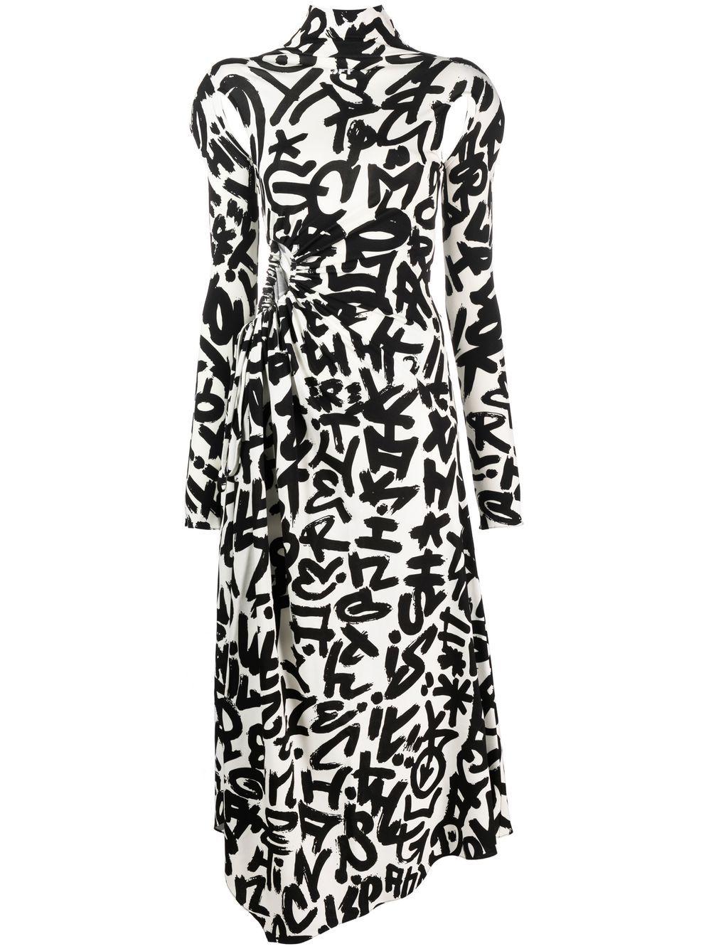 Off-White c/o Virgil Abloh X Graffiti Milano By Leonardo Totino Asymmetric  Dress in White | Lyst Australia
