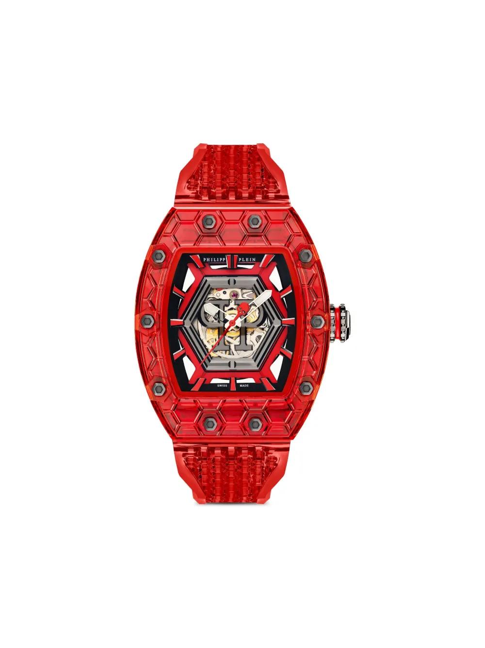 Philipp Plein Crypto King Hexagon Phantom 55Mm in Red for Men | Lyst  Australia
