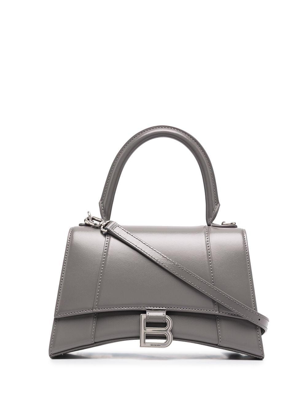 Balenciaga Leather Small Hourglass Tote Bag in Grey (Gray) - Lyst