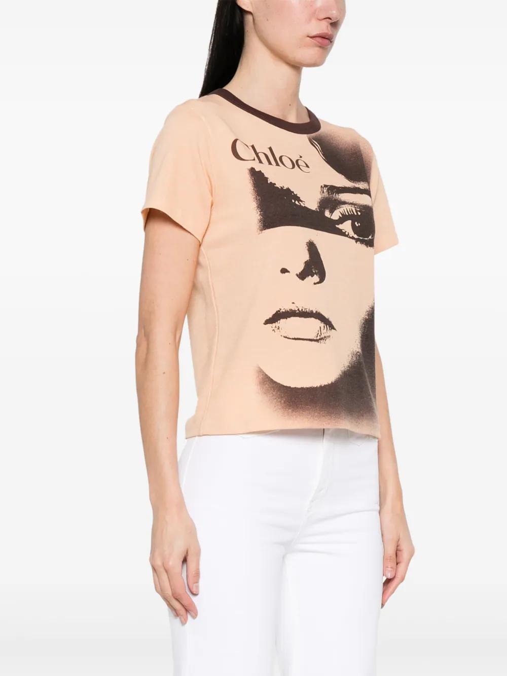 chloe-orange-Face-Print-T-