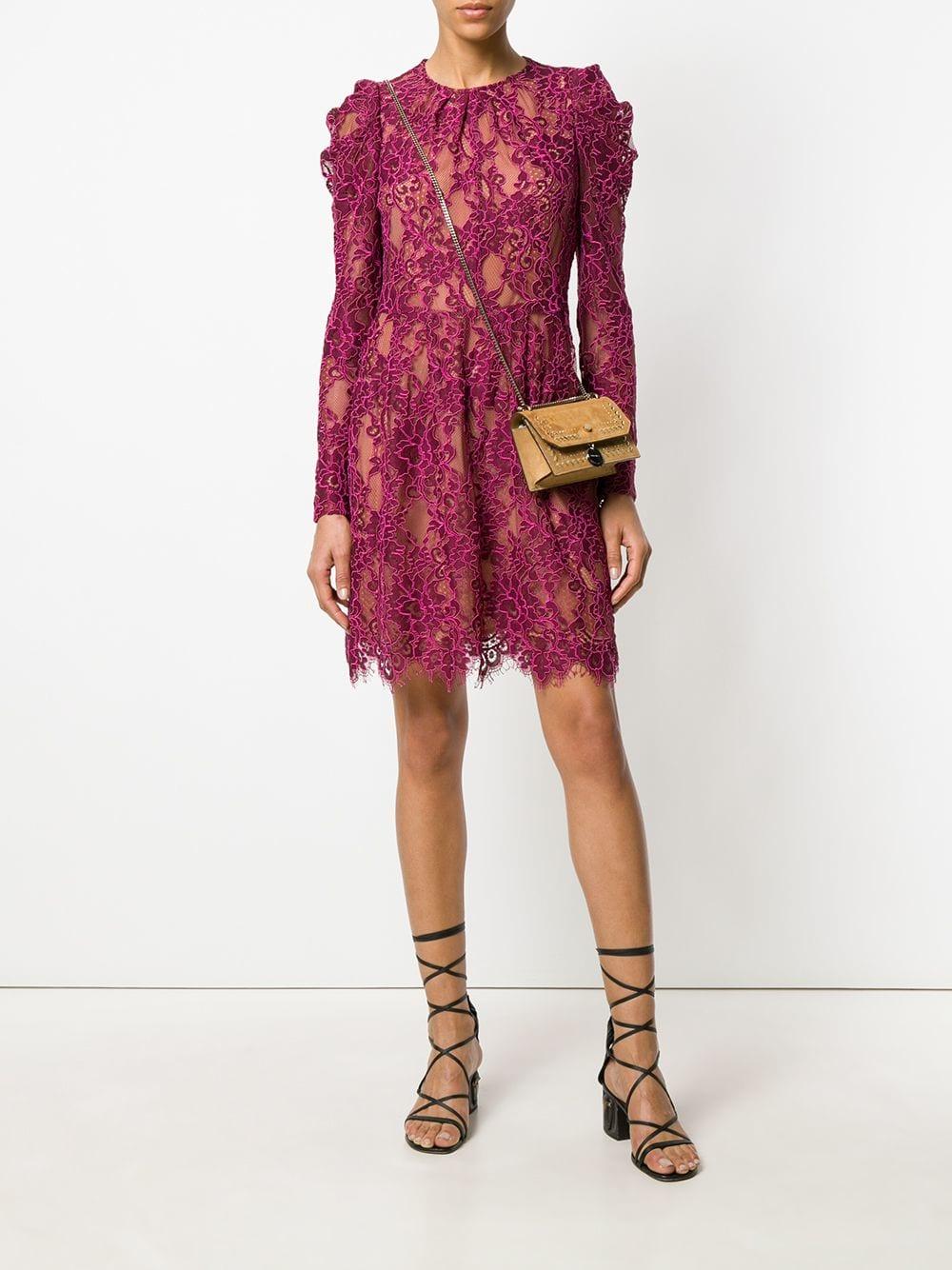 MICHAEL Michael Kors Scalloped Floral Lace Dress in Pink - Lyst