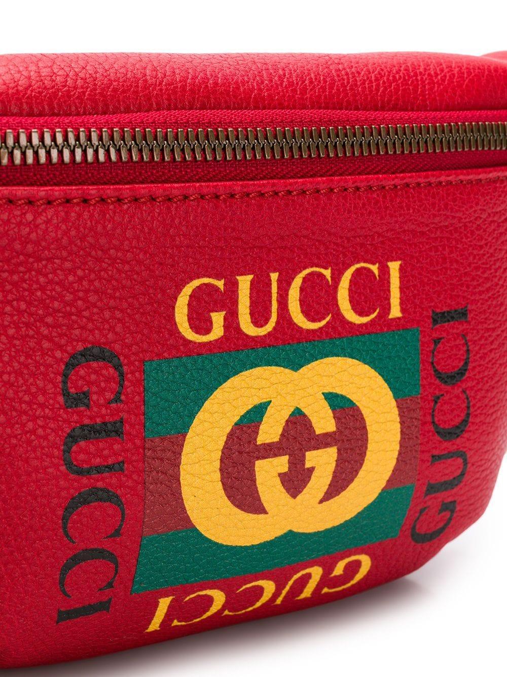 Gucci Logo Belt Bag in Red for Men | Lyst