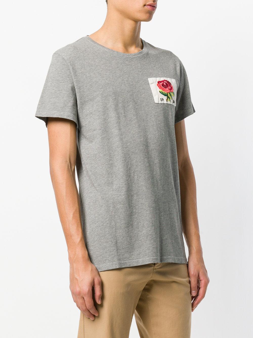 wafer Creep kompensation Kent & Curwen Embroidered Rose Patch T-shirt in Gray for Men | Lyst