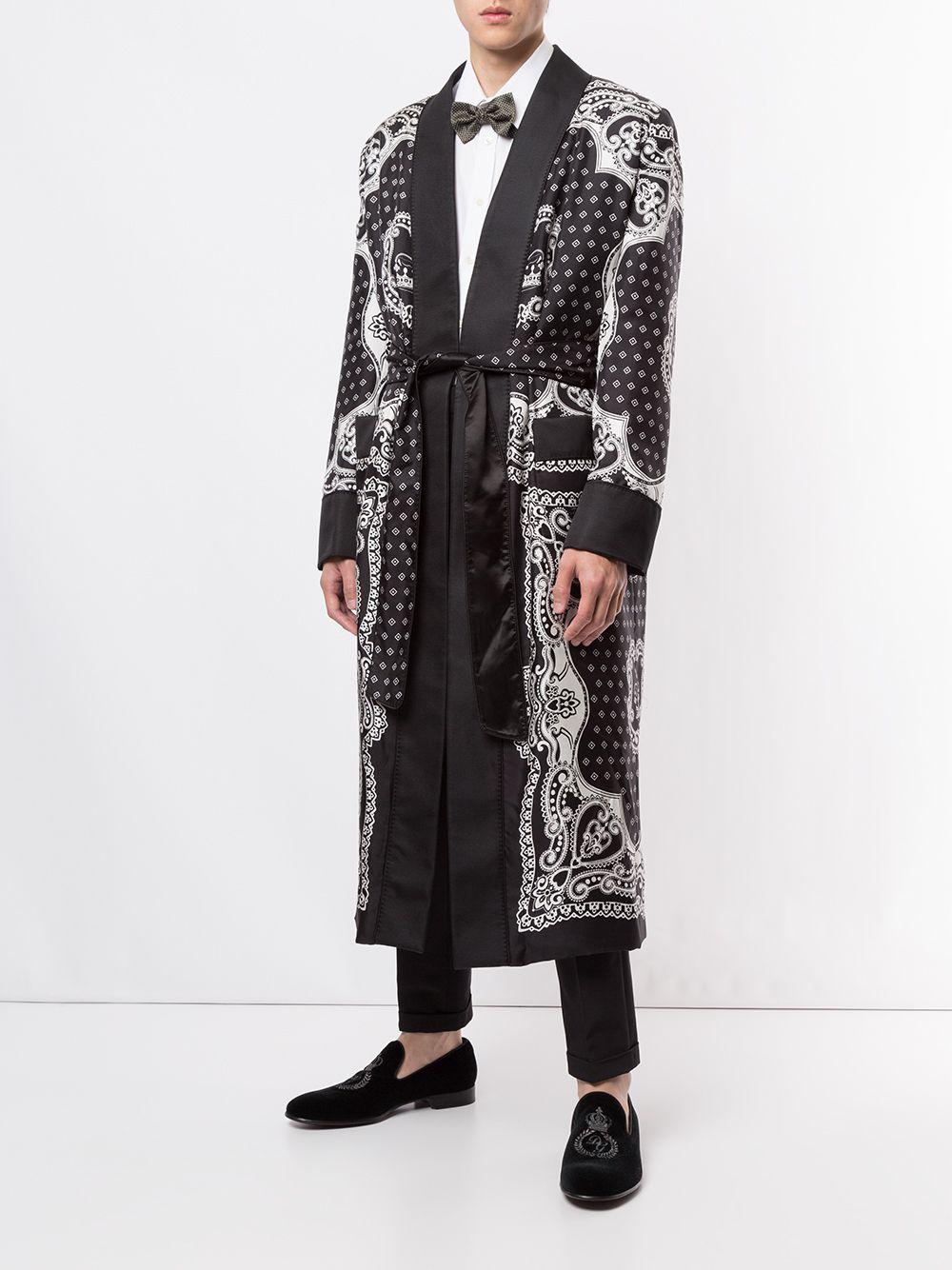Dolce & Gabbana Bandana Print Robe in Black for Men | Lyst