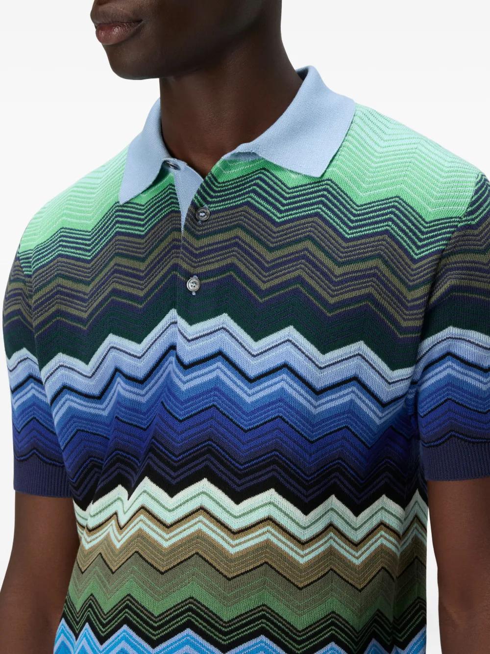 Missoni Zigzag-Woven Polo Shirt in Blue for Men | Lyst