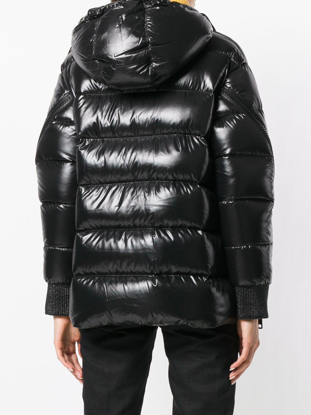 Moncler Zipped Sleeves Puffer Jacket in Black - Lyst