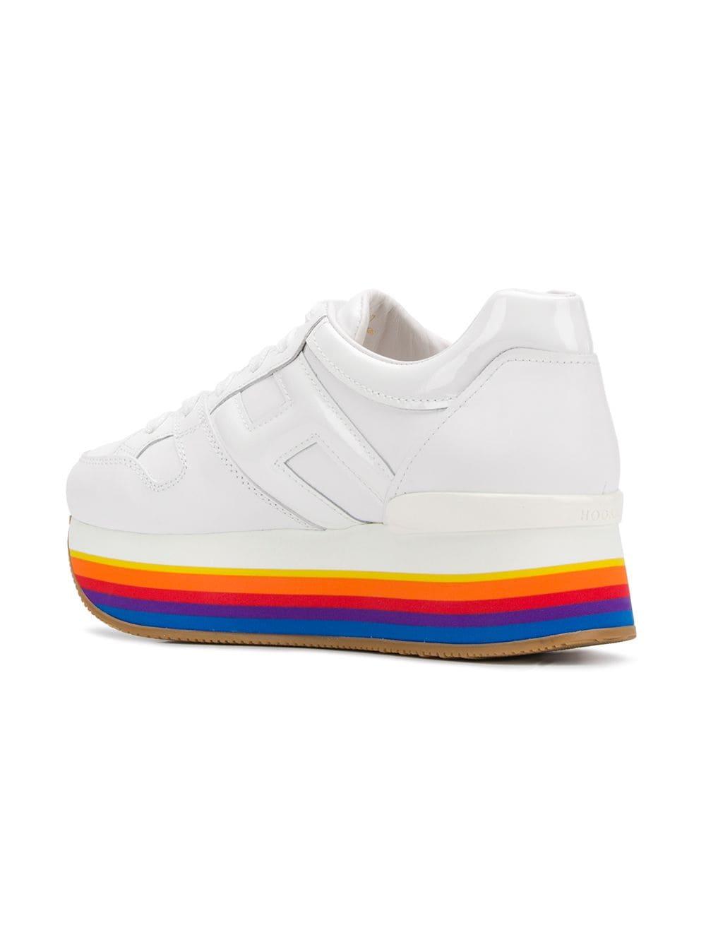 Hogan Leder Sneakers mit Regenbogen-Sohle in Weiß - Lyst