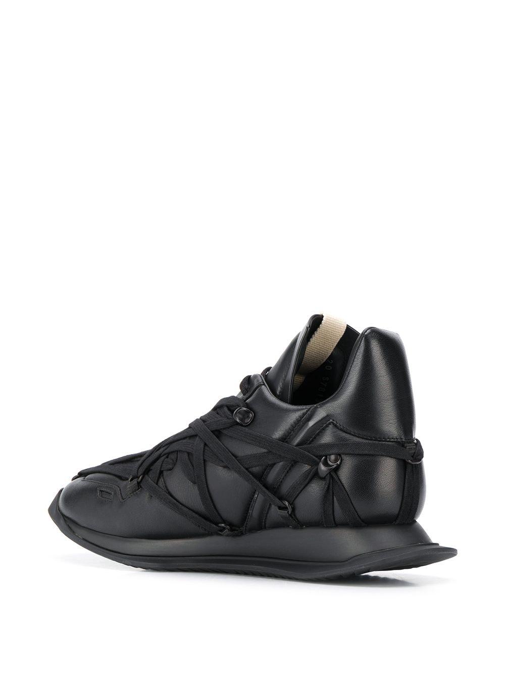 Rick Owens Leather Maximal Runner Sneakers in Black for Men | Lyst