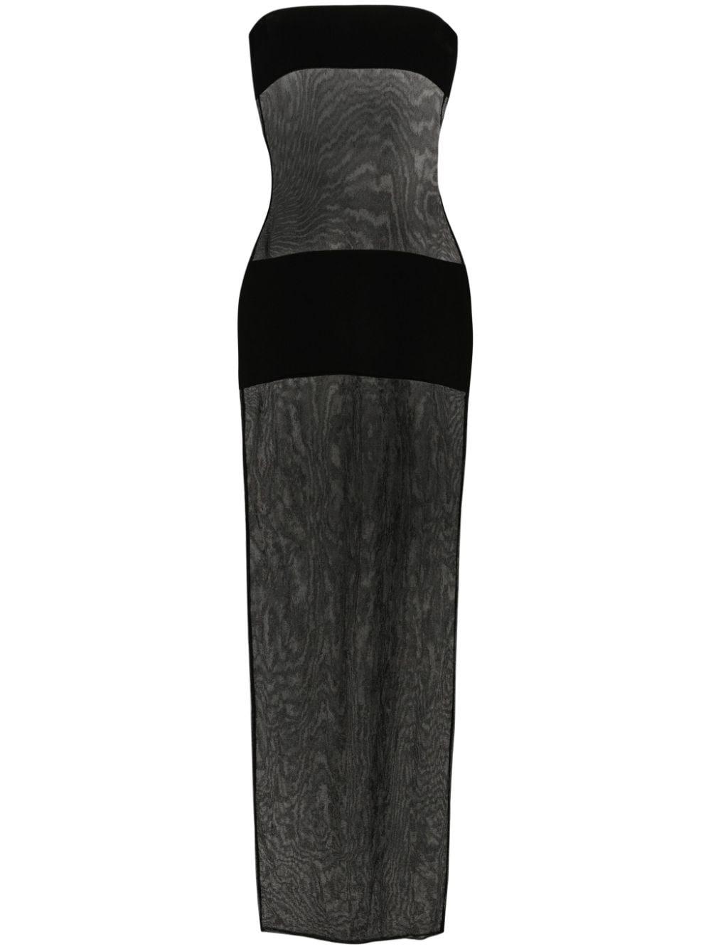 Cutout strapless crêpe maxi dress in black - Monot