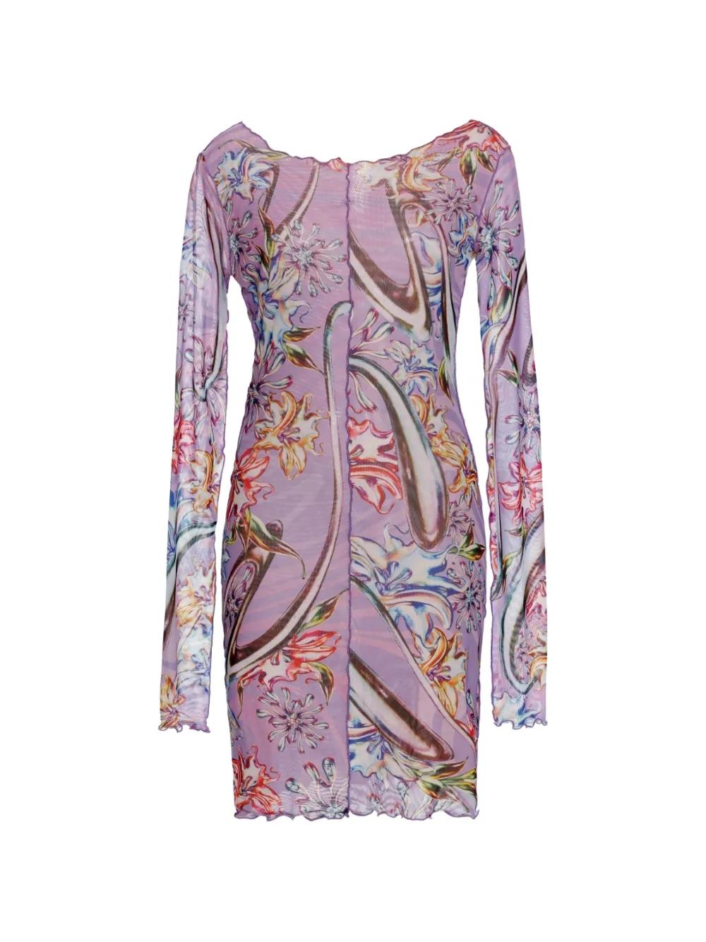 long spring floral dresses Pink Floral Puff Sleeve Maxi Dress