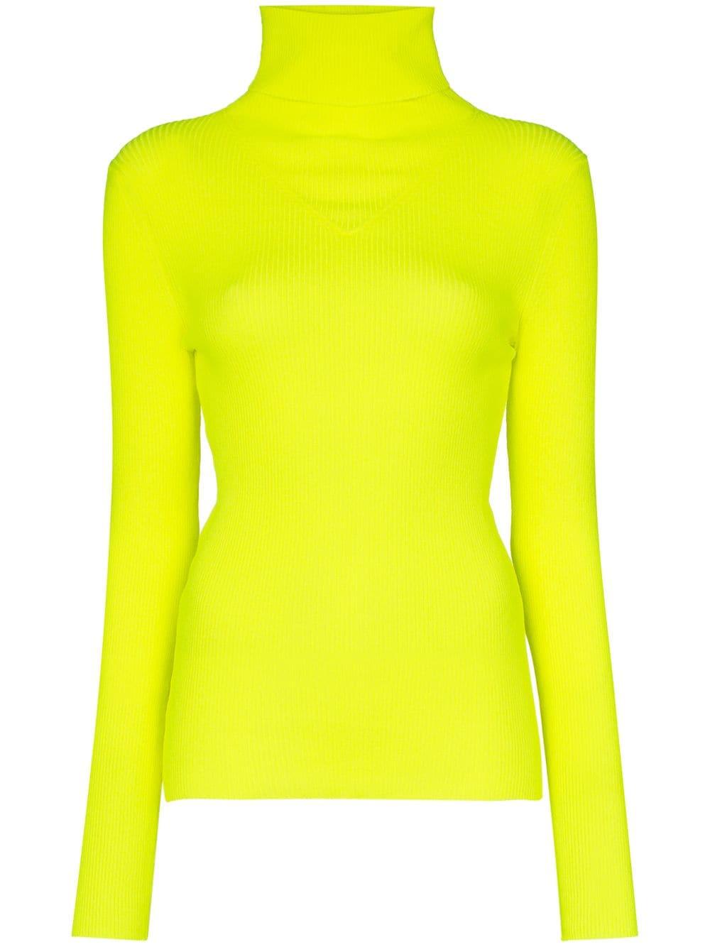 MSGM Ribbed Turtleneck Sweater in Yellow - Lyst