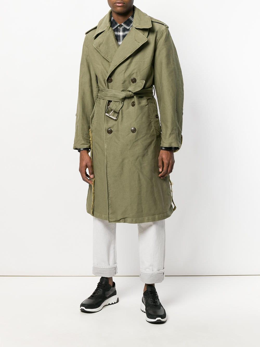 424 Cotton Fairfax X Alpha Military Trenchcoat in Green for Men - Lyst