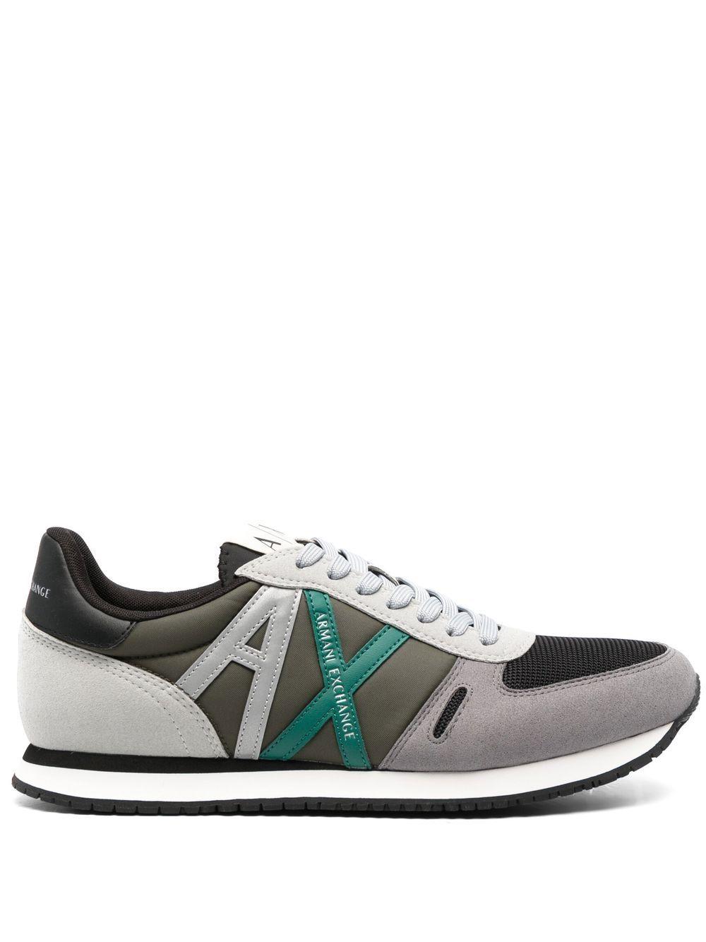 Armani Exchange Lace-up Logo Detail Sneakers in Green for Men | Lyst