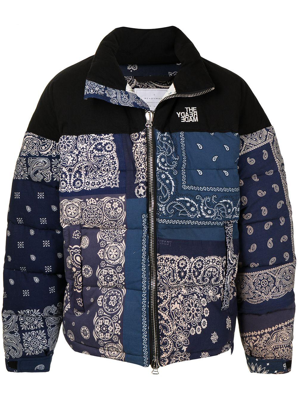 variabel en kop Geometri READYMADE Bandana-print Puffer Jacket in Blue for Men | Lyst Canada