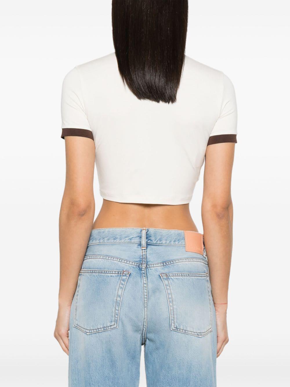 Miu Miu Logo-print T-shirt in White | Lyst