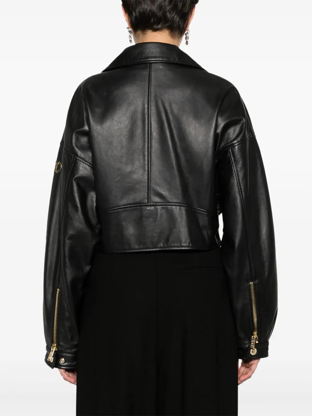 Blouson En Cuir Just Cavalli Femme Taille 48 - Couleur Marron - Très Bon état, Jamais Porté