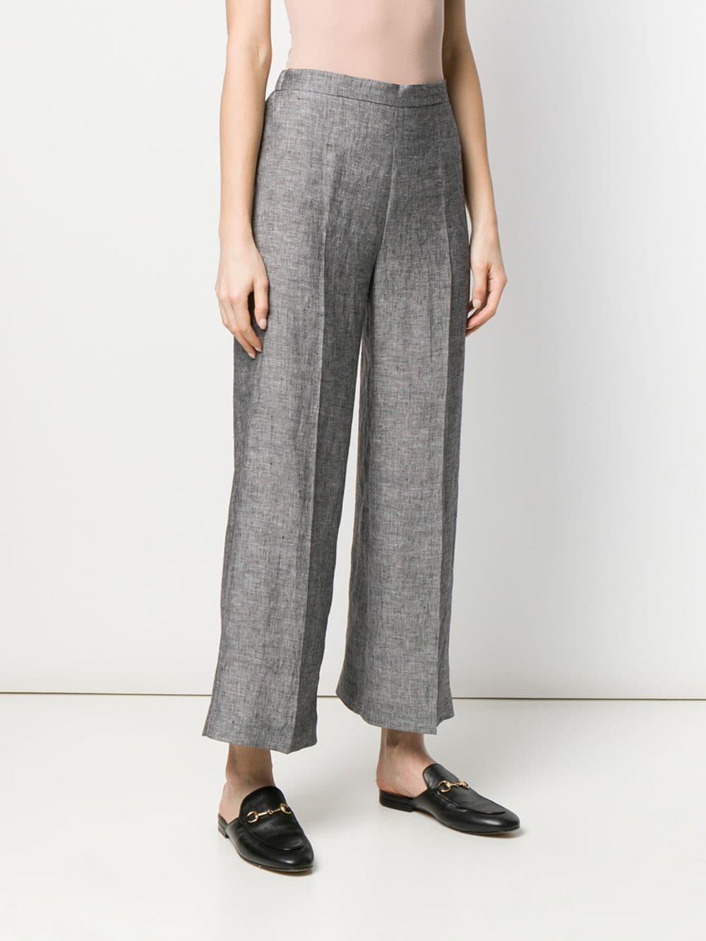 Fabiana Filippi Linen Wide Leg Trousers in Grey (Gray) - Lyst