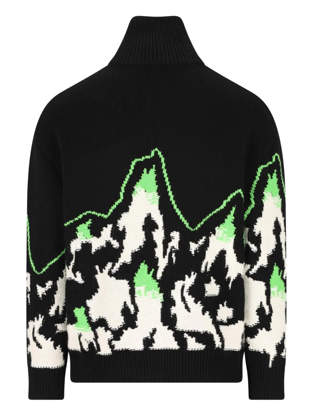 Gucci Logo Intarsia Jacquard Zip Jacket in Black for Men | Lyst