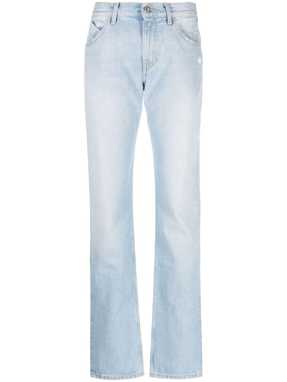 The Attico High-waisted Straight-leg Jeans in Blue | Lyst