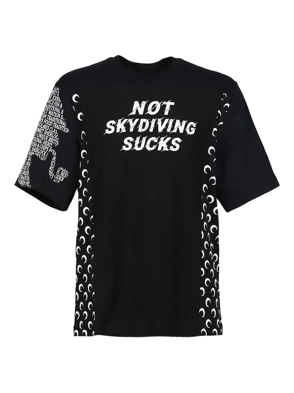 MARINE SERRE ブラック 半袖Tシャツ S マリーン セル MARINE SERRE Marine Serre Tシャツ MTT088B Moon