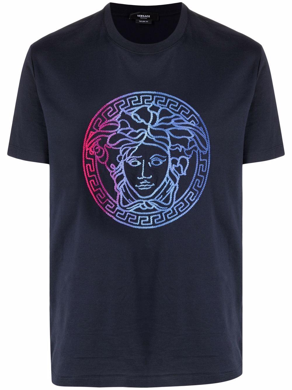 Modernisere modstå Lappe Versace Medusa-embroidered T-shirt in Blue for Men | Lyst