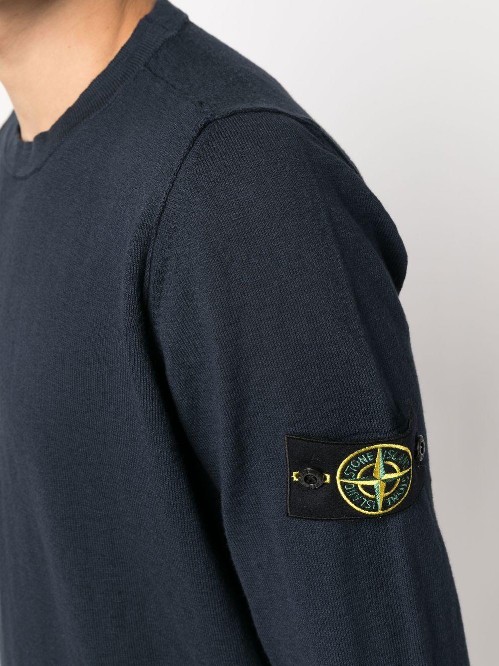 Stone Island Logo-patch Sleeve Jumper in Blue for Men | Lyst